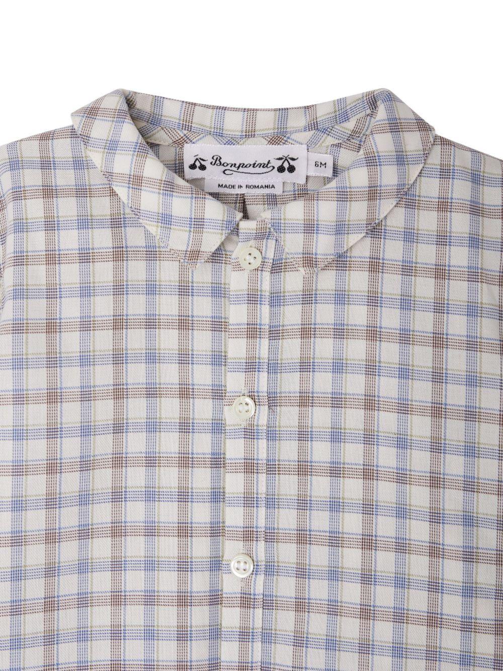 Camicia per neonato Bonpoint bianco con motivo a quadri - Rubino Kids