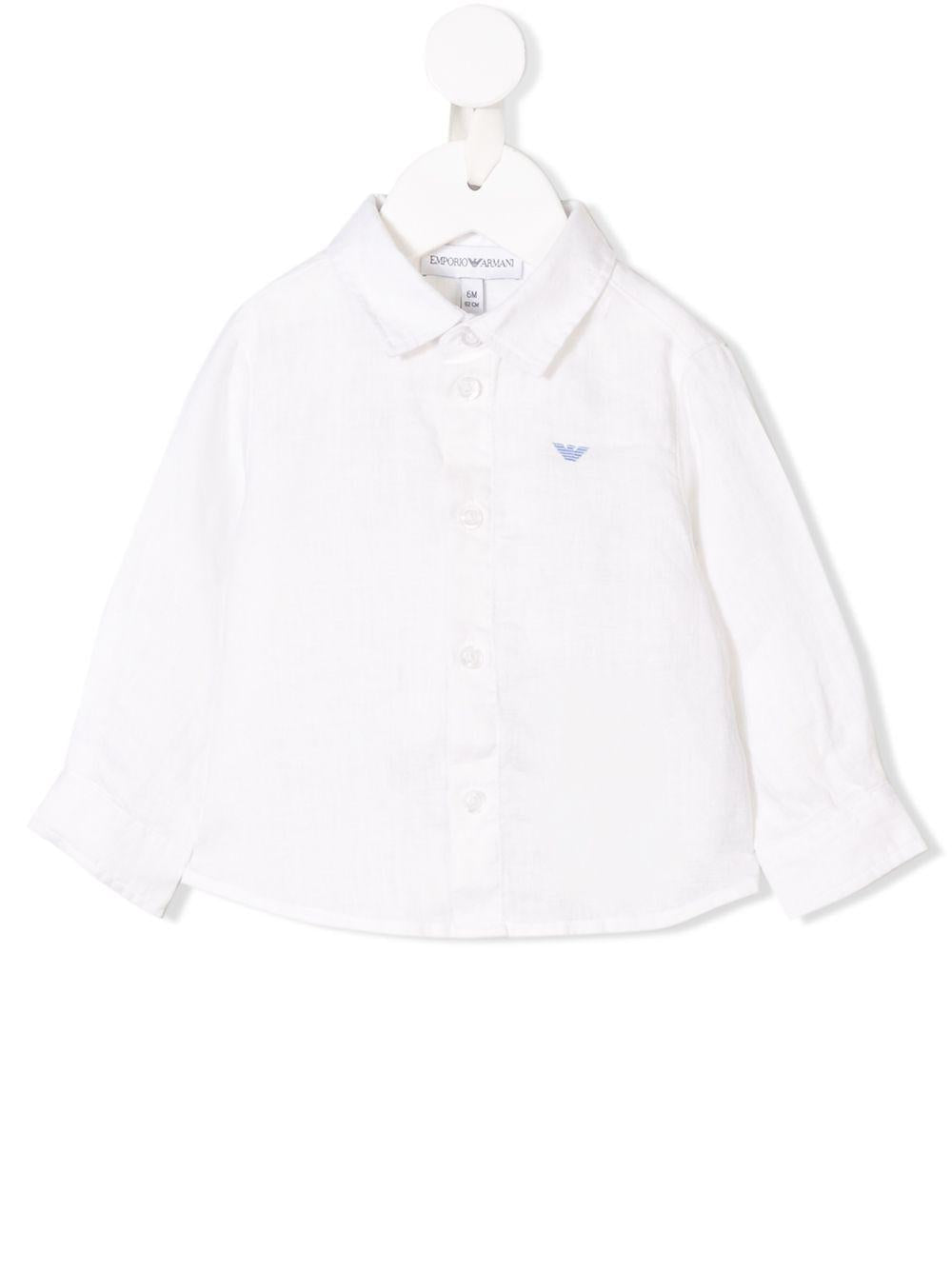 Camicia per neonato Emporio Armani Kids bianca con ricamo logo - Rubino Kids