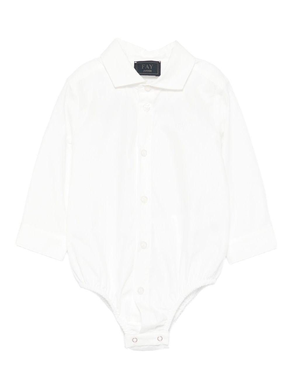 Camicia per neonato Fay Kids bianca con chiusura a scatto - Rubino Kids