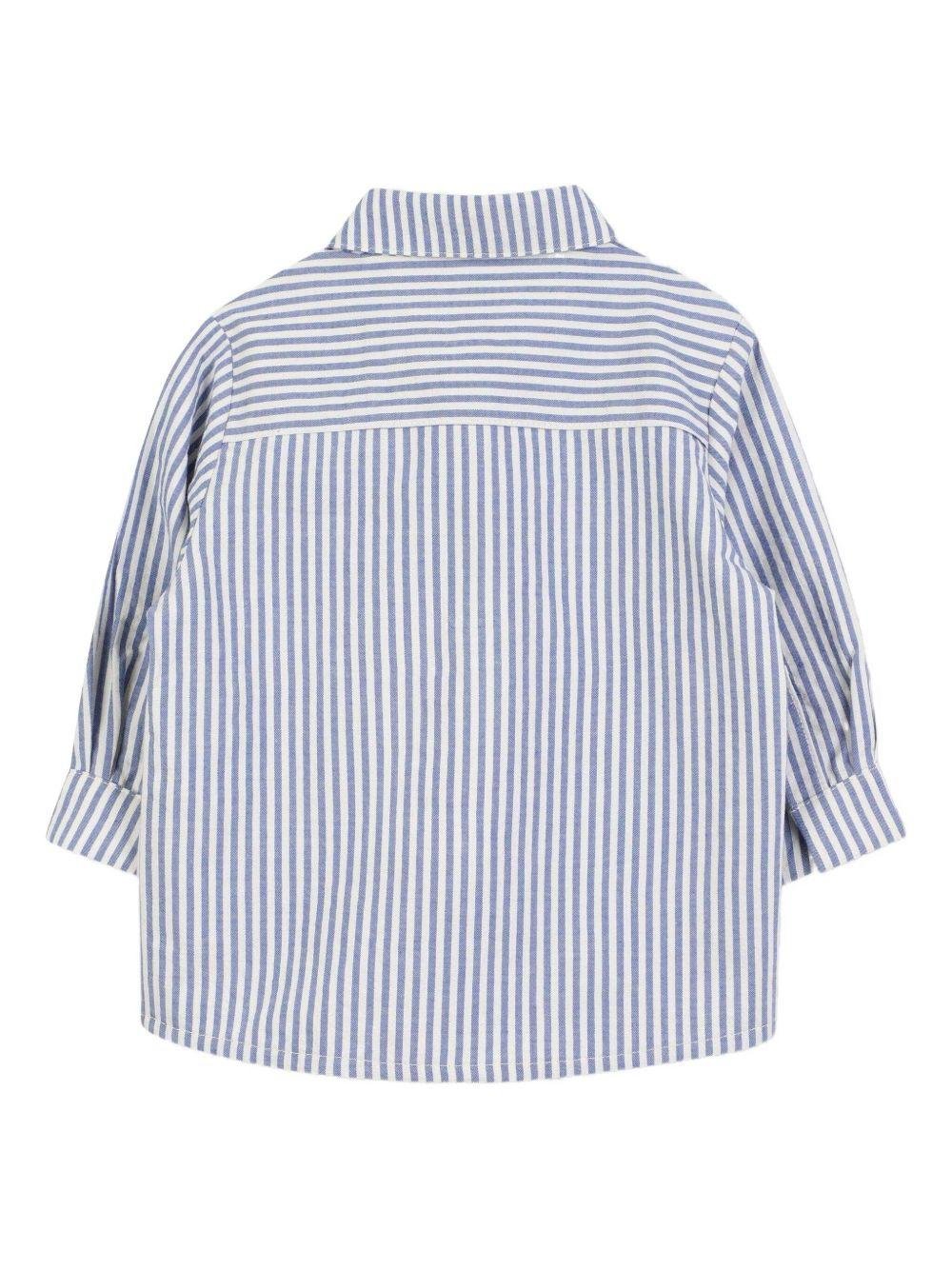 Camicia per neonato Kenzo Kids blu a righe con bottoni - Rubino Kids