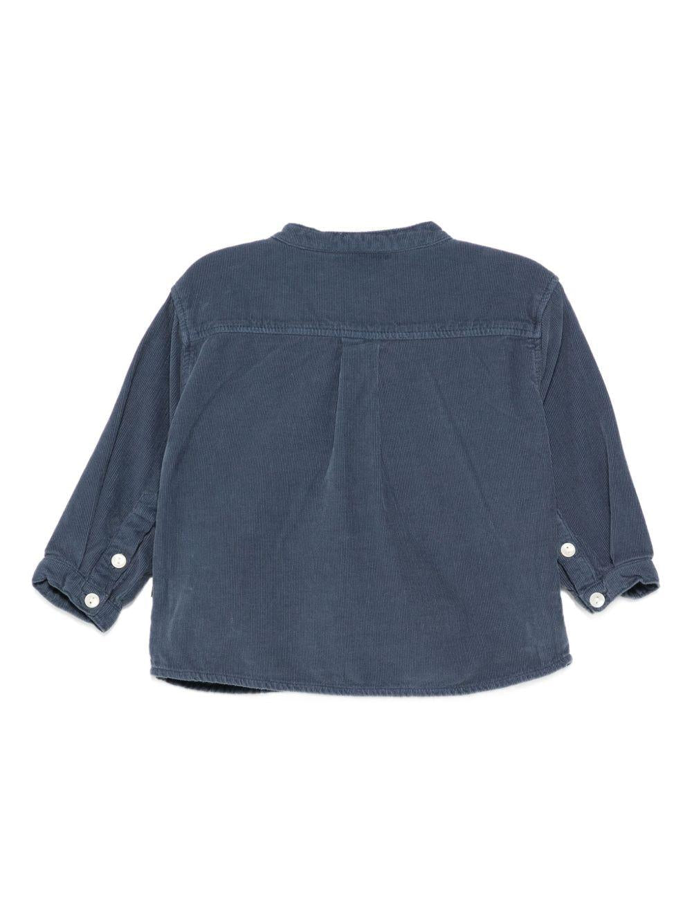 Camicia per neonato Molo blu con tessuto in velluto a coste - Rubino Kids