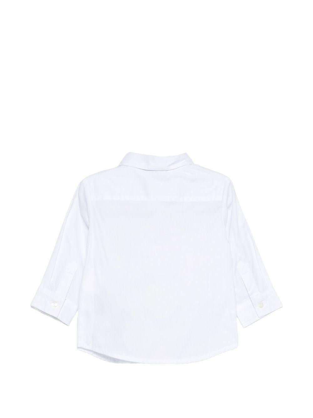 Camicia per neonato Moschino Kids bianca con Teddy Bear ricamato sul davanti - Rubino Kids