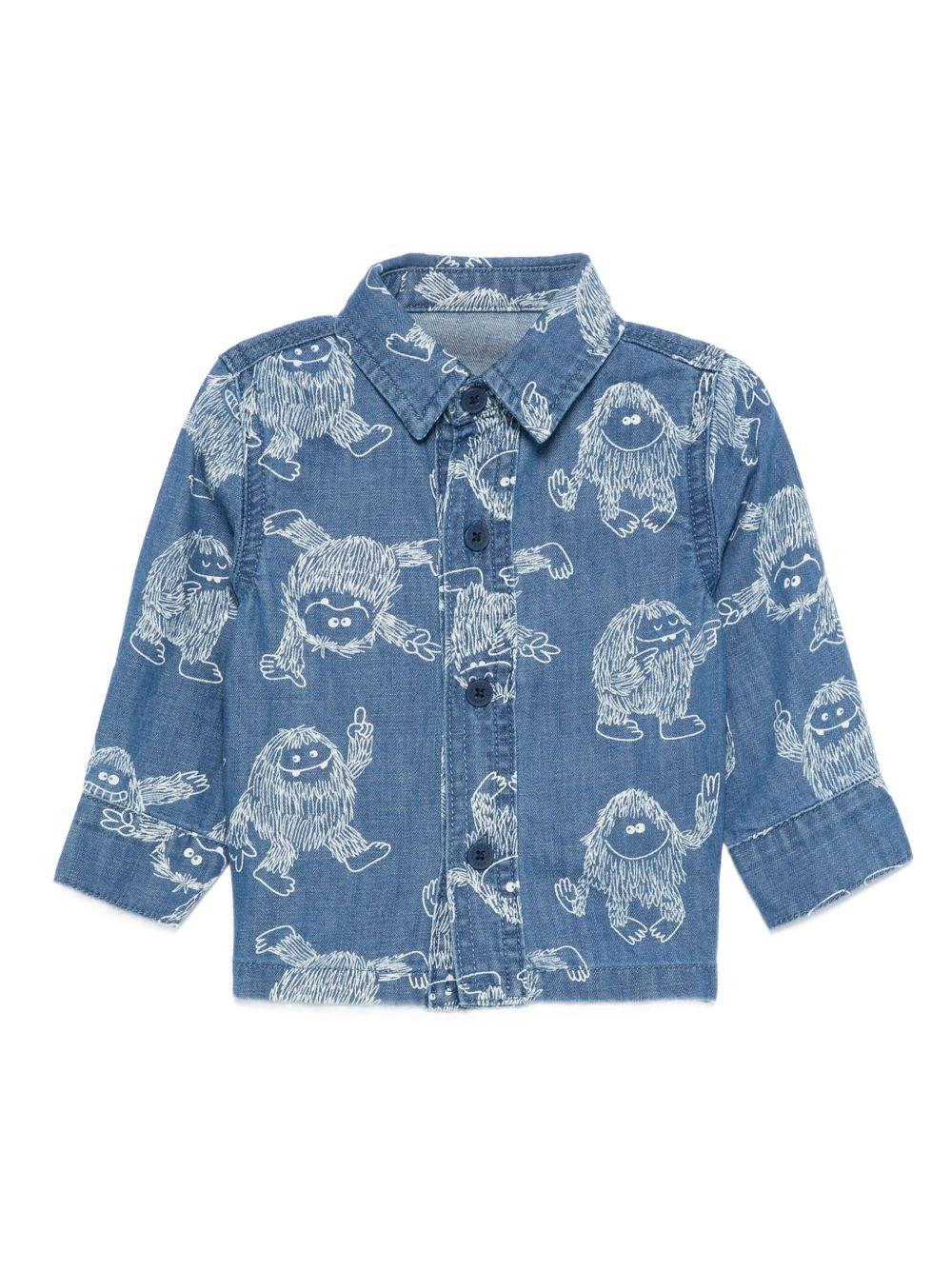 Camicia per neonato Stella McCartney Kids in denim con stampa Yeti - Rubino Kids