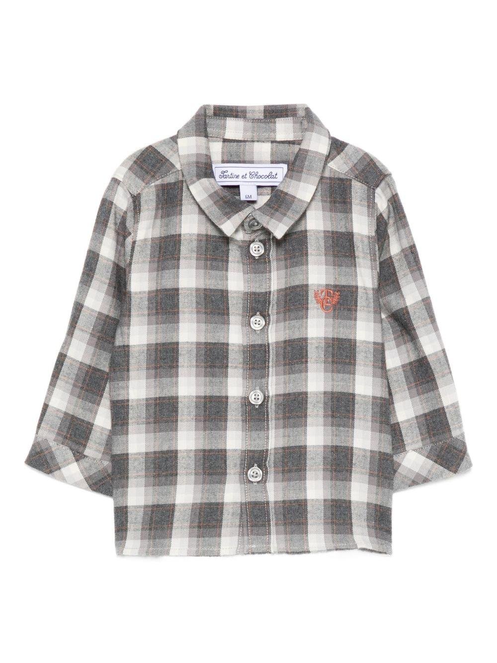 Camicia per neonato Tartine Et Chocolat grigia con motivo a quadri - Rubino Kids