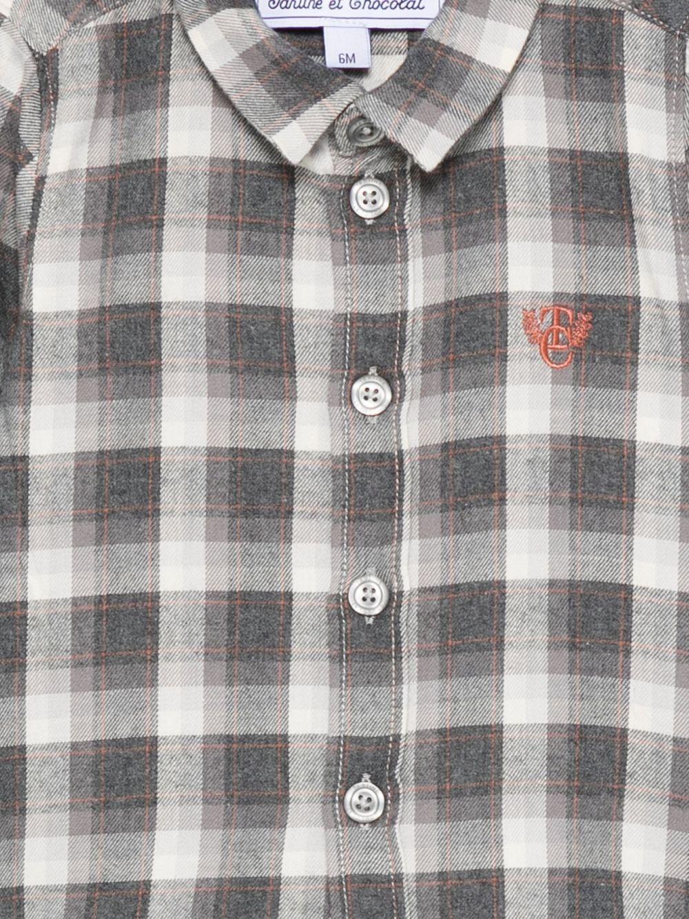 Camicia per neonato Tartine Et Chocolat grigia con motivo a quadri - Rubino Kids