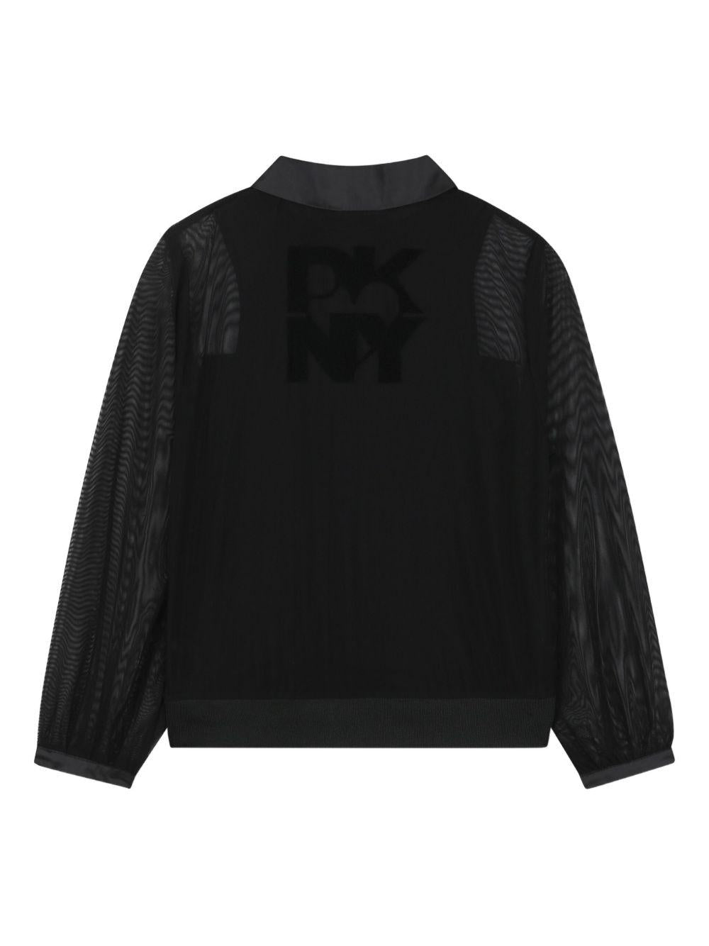 Camicia Utility per bambina Dkny Kids nera con effetto morié - Rubino Kids