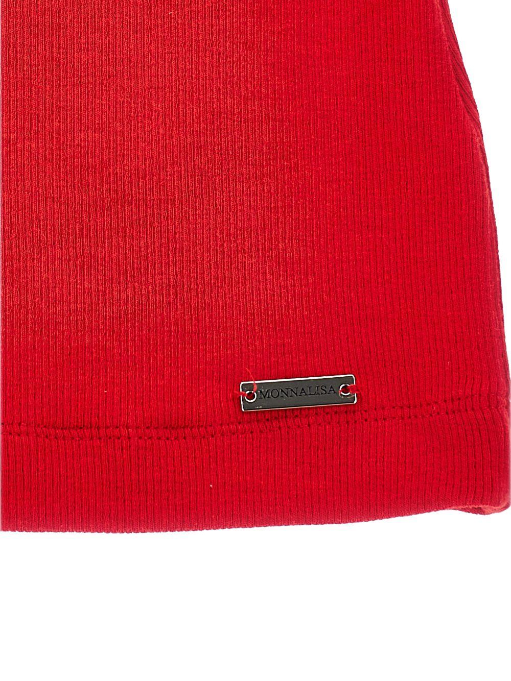 Canotta per bambina Monnalisa rossa con placca con logo - Rubino Kids