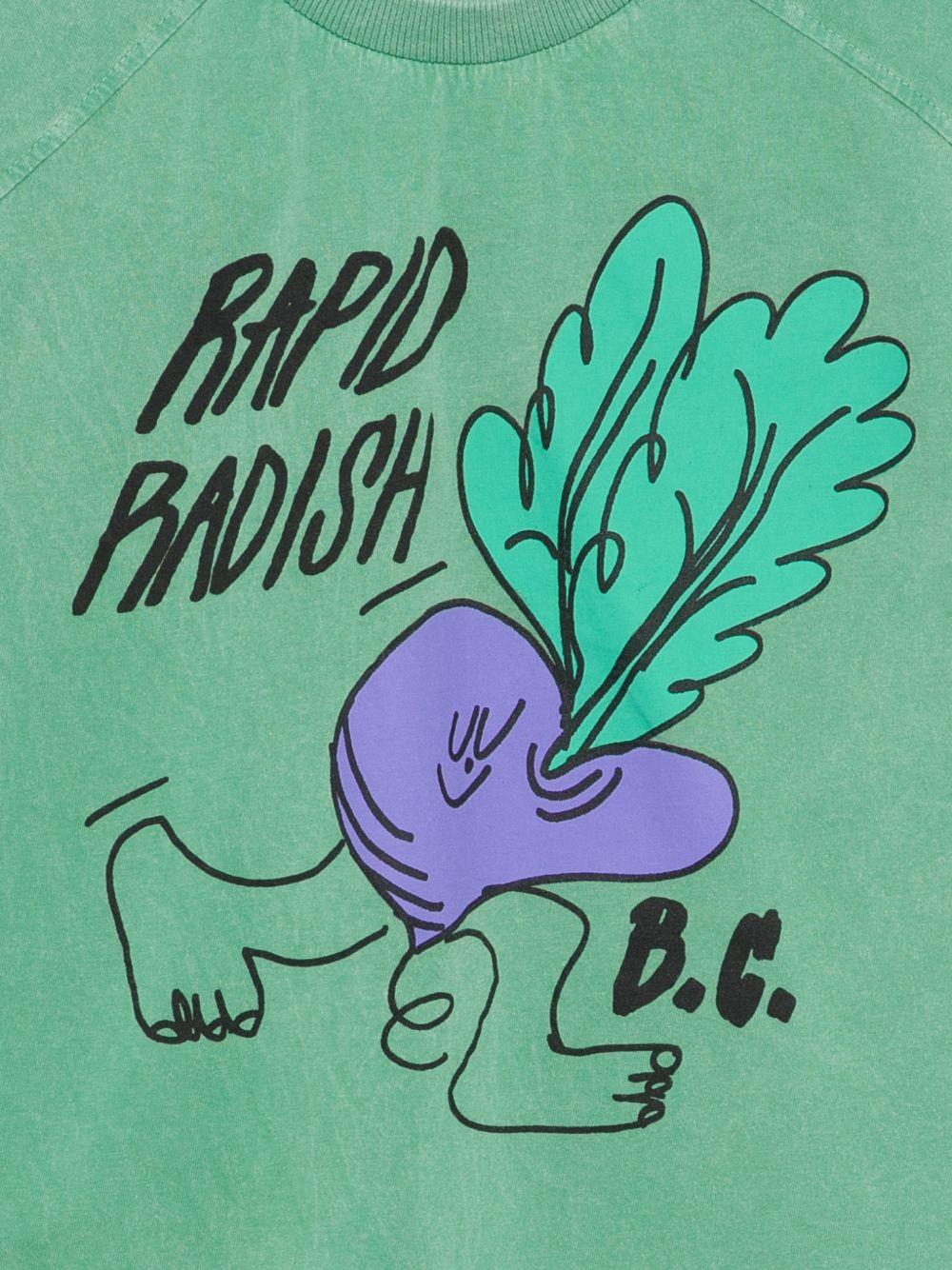 Canotta per bambino Bobo Choses verde con stampa grafica "Rapid Radish" - Rubino Kids