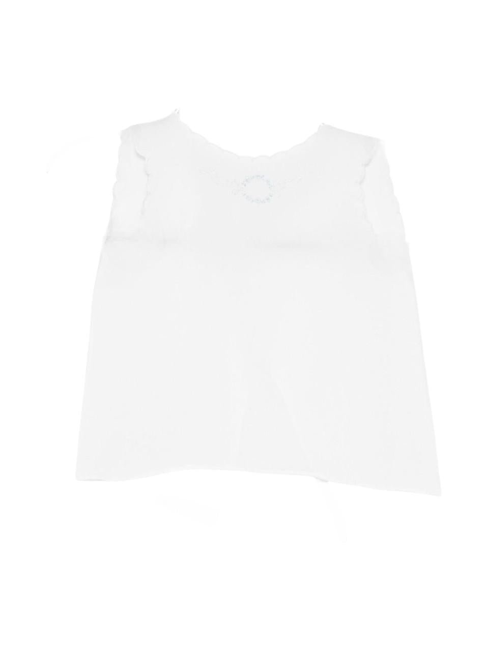 Canotta per neonata Mariella Ferrari bianca con bordo smerlato - Rubino Kids