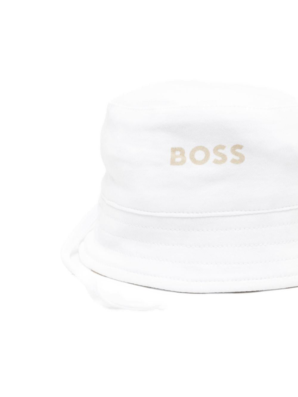 Cappello a pescatore per neonato Boss Kids beige con design a righe - Rubino Kids