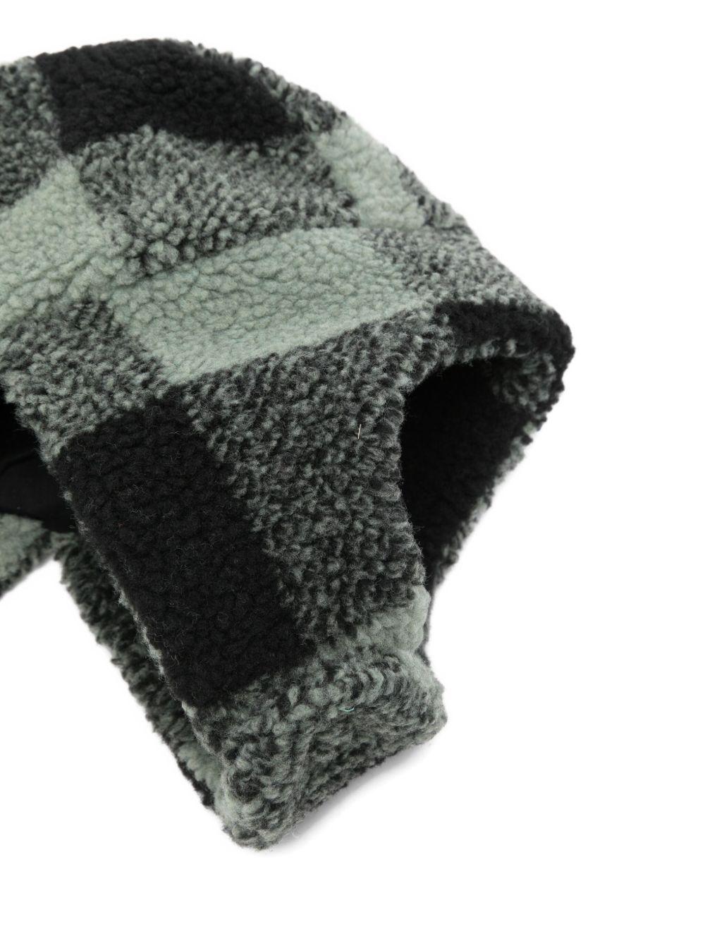 Cappello con paraorecchie per bambino Stella McCartney Kids verde con motivo a quadri - Rubino Kids