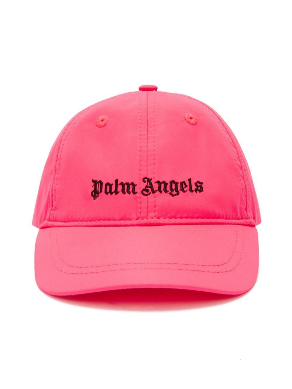 Palm Angels Kids Fuchsia Curved Brim Logo Baseball Cap for Girls