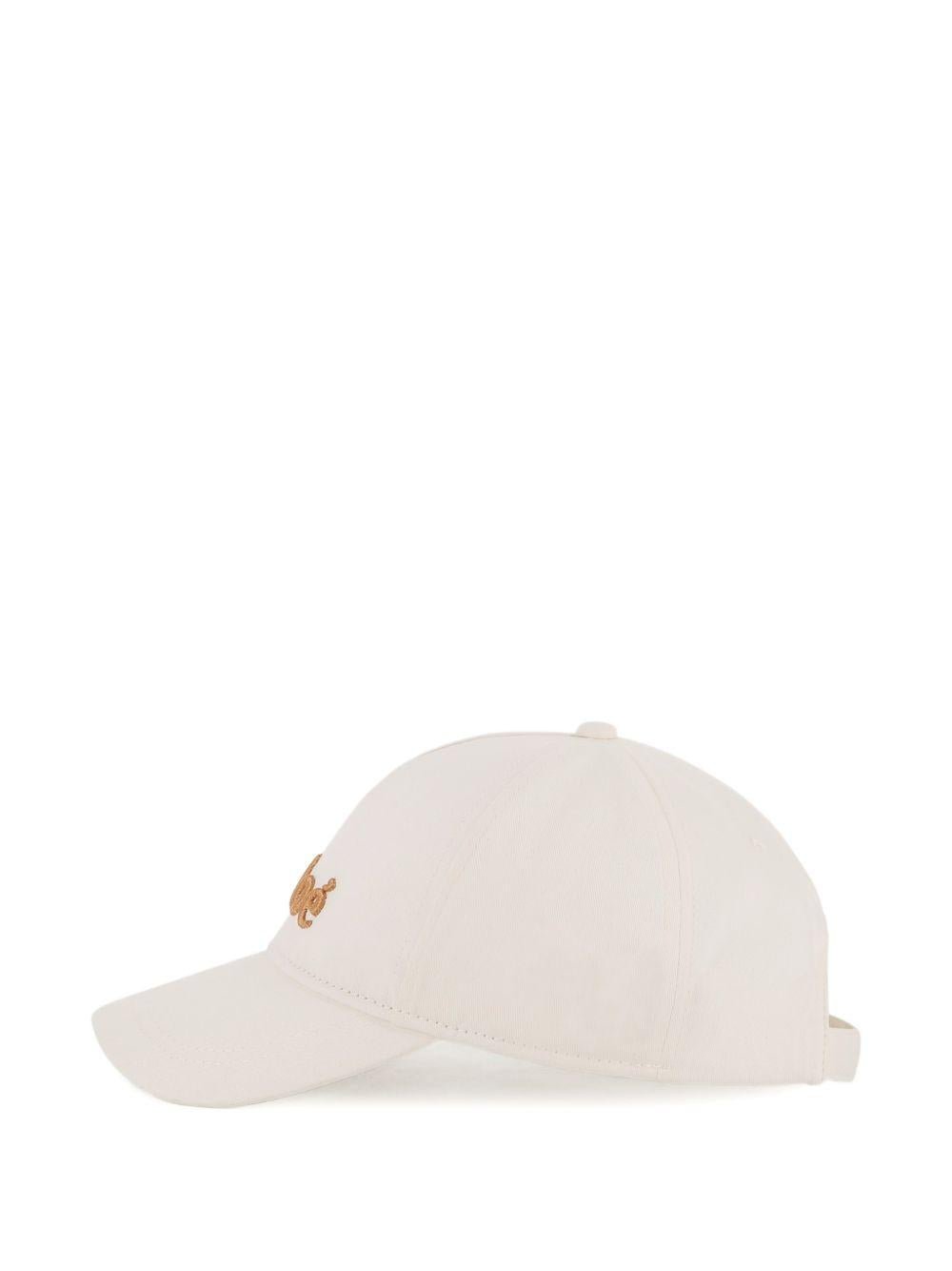 Cappello da baseball per bambina Chloé Kids bianco con logo ricamato - Rubino Kids