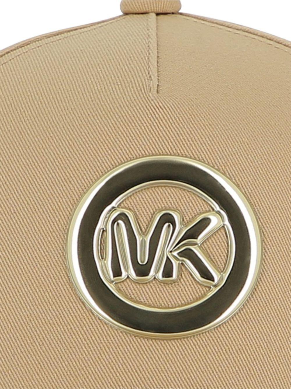 Cappello da baseball per bambina Michael Kors Kids beige con placca logo - Rubino Kids