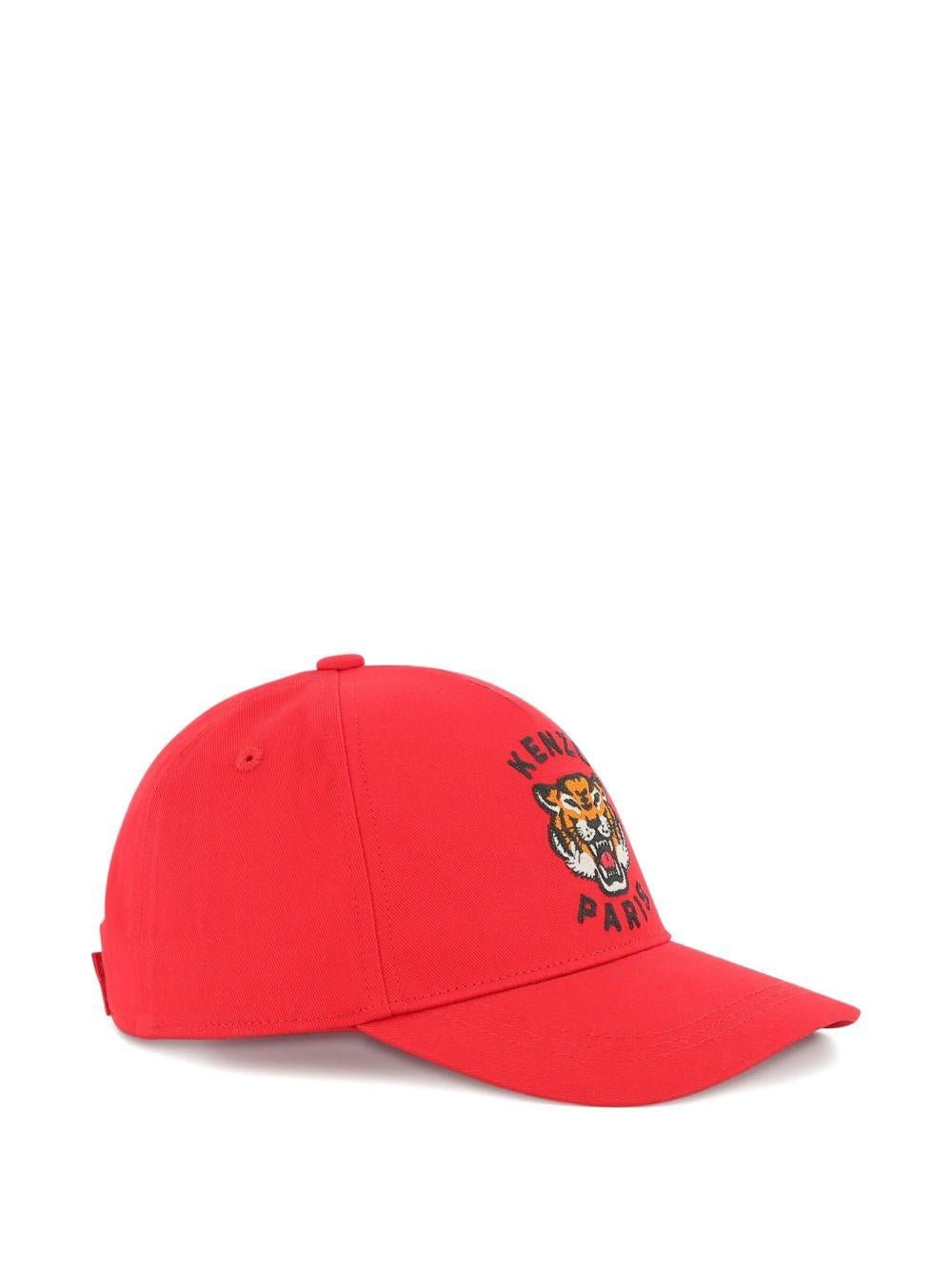 Cappello da baseball per bambino Kenzo Kids rosso con ricamo Tiger Head - Rubino Kids