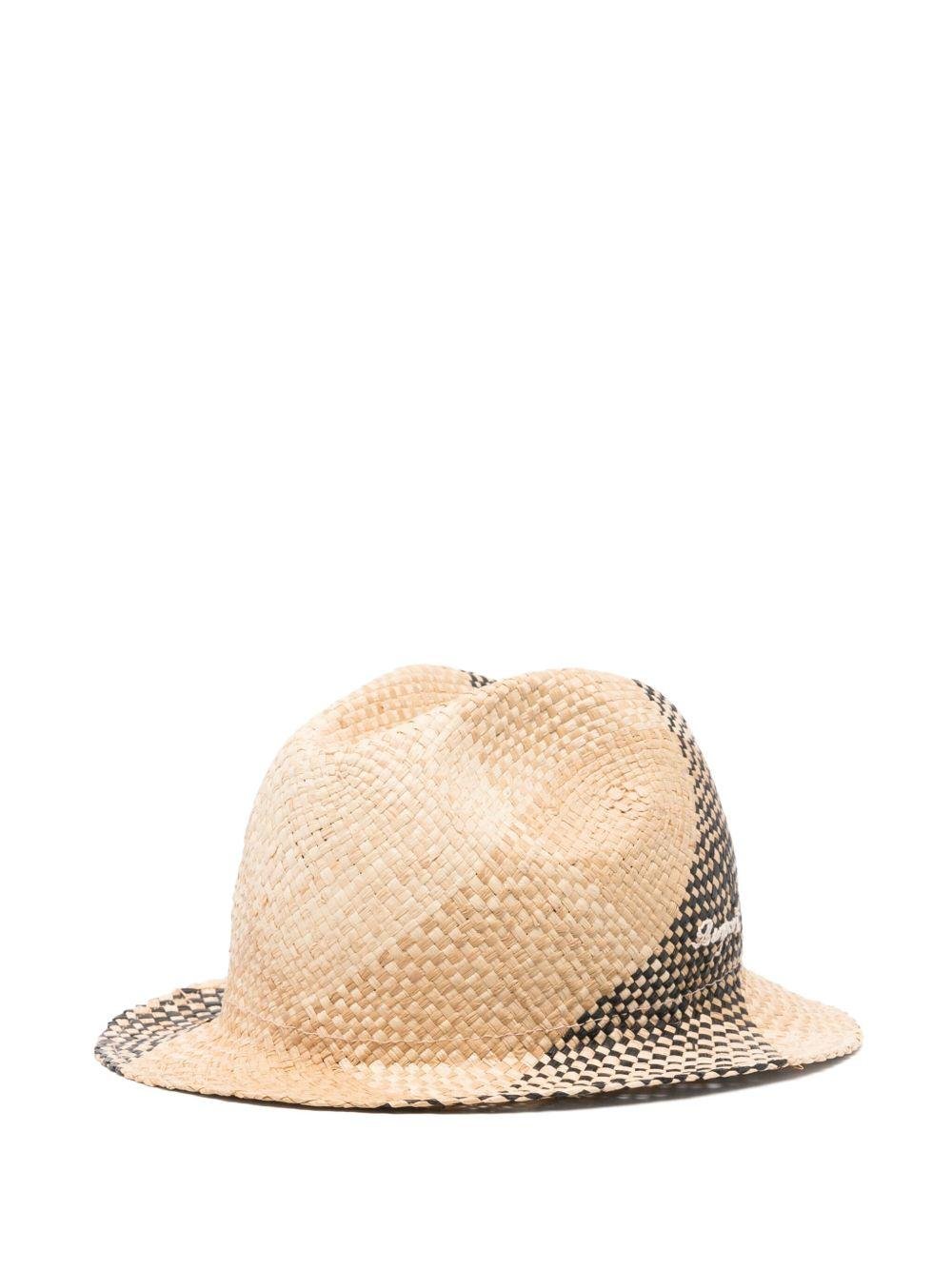 Cappello estivo per bambina Bonpoint beige con motivo a quadri - Rubino Kids