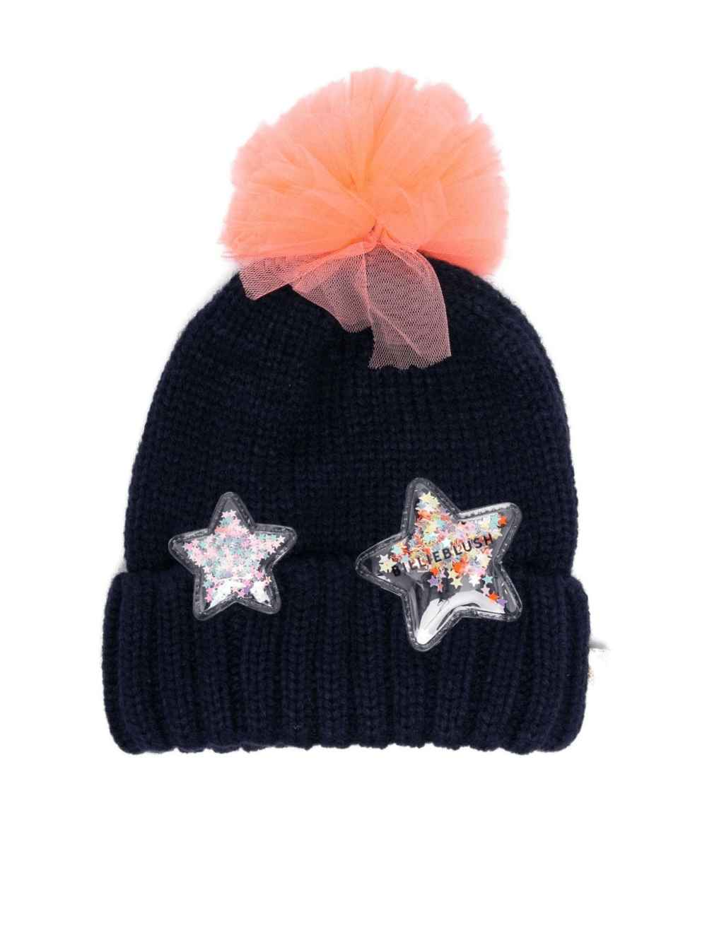 Cappello per bambina Billieblush blu con pompon e dettagli a stella - Rubino Kids