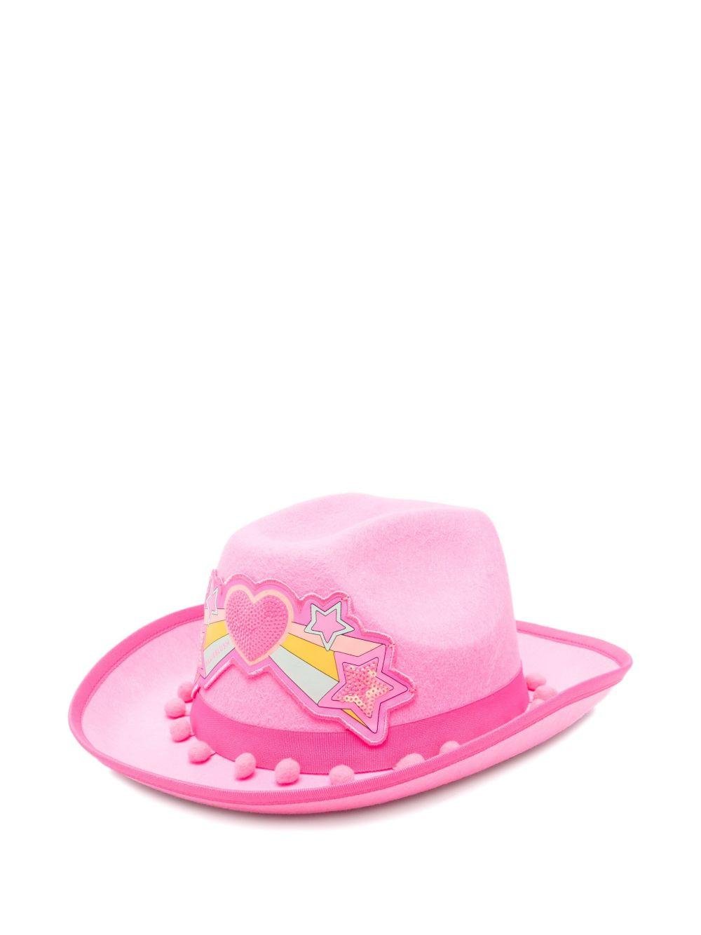 Cappello per bambina Billieblush rosa con applicazione a cuore - Rubino Kids