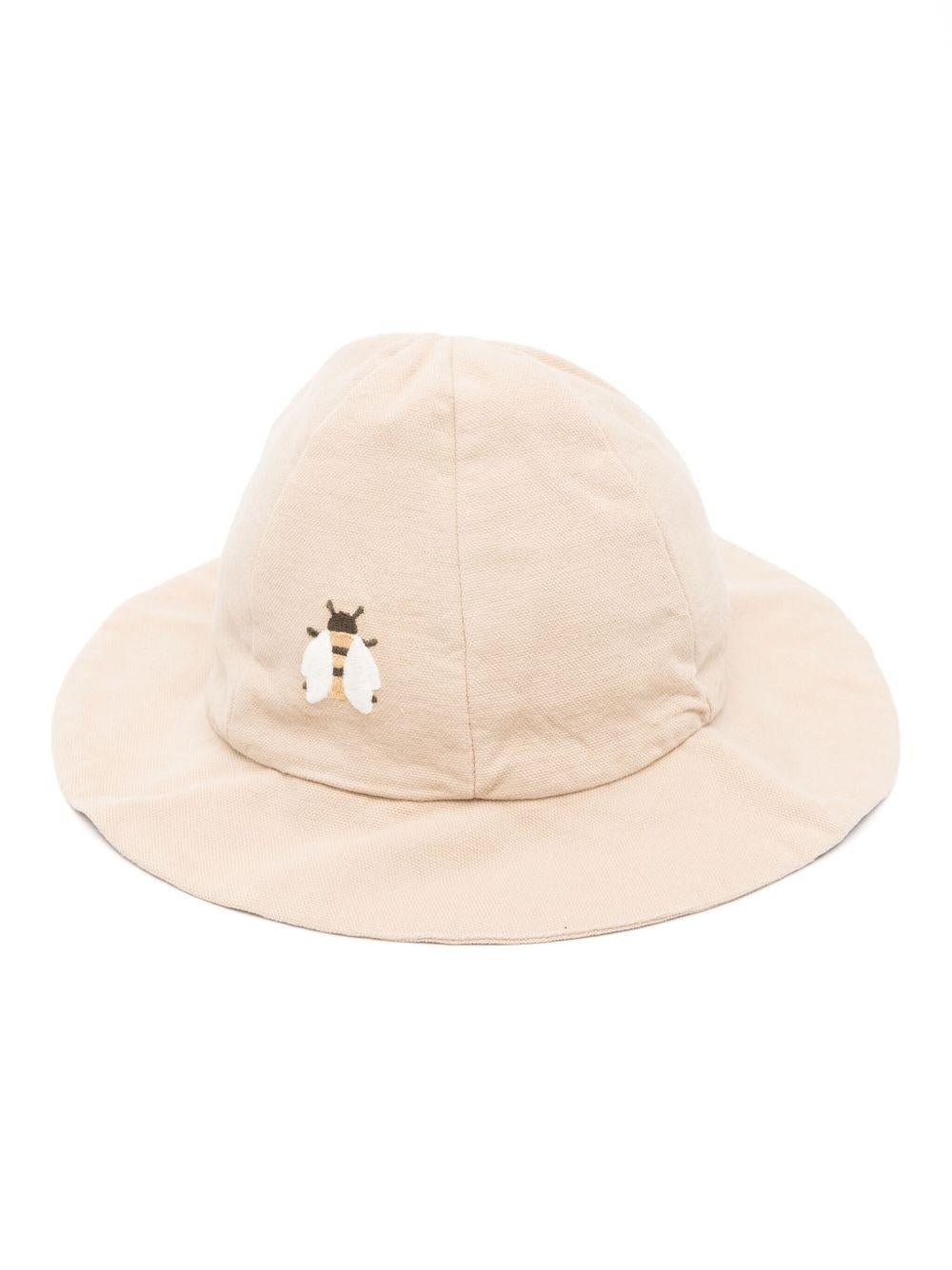 Cappello per bambina Donsje Steijn beige con motivo con ricamo - Rubino Kids