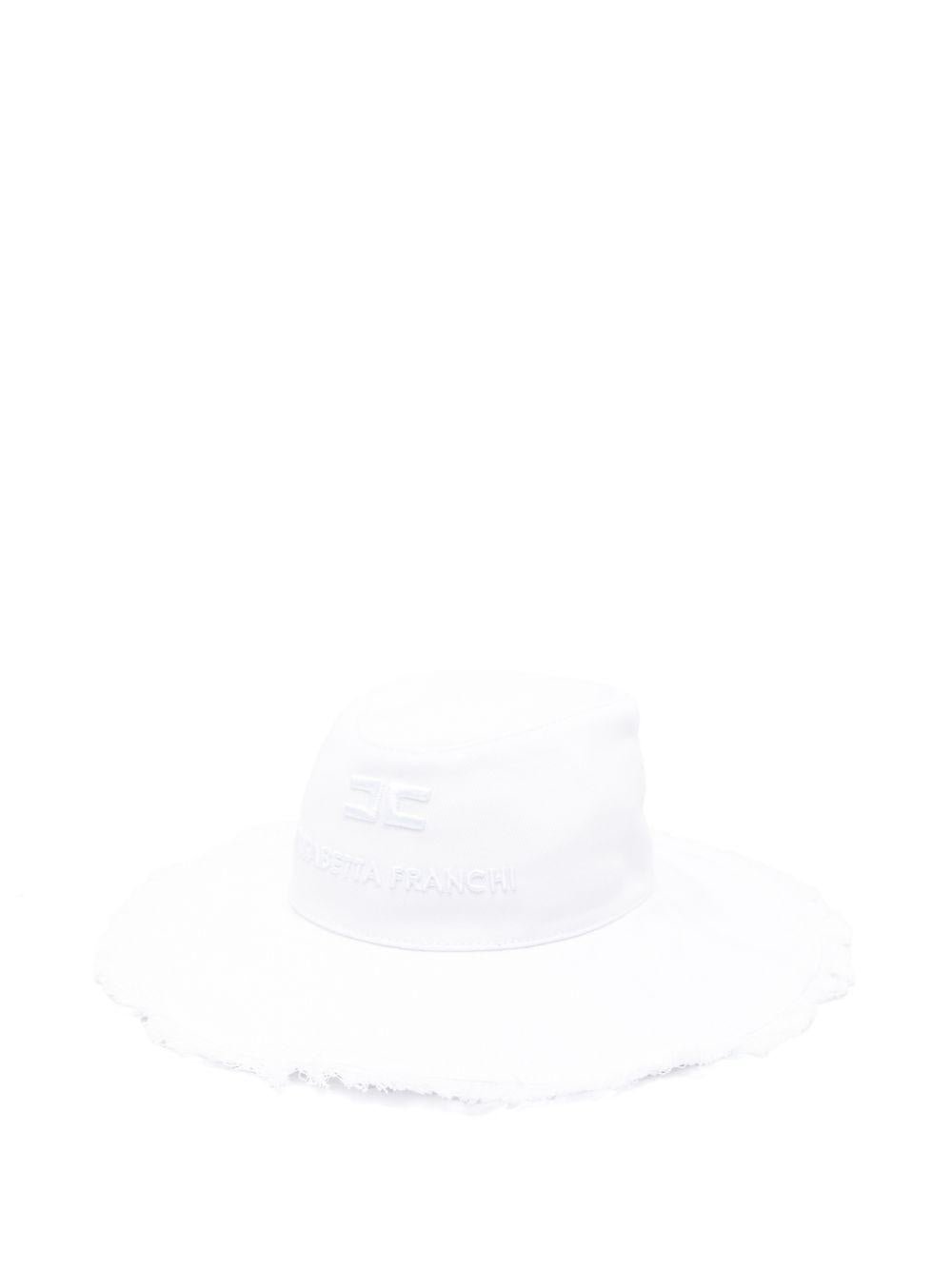 Cappello per bambina Elisabetta Franchi La Mia Bambina bianco con dettaglio logo - Rubino Kids