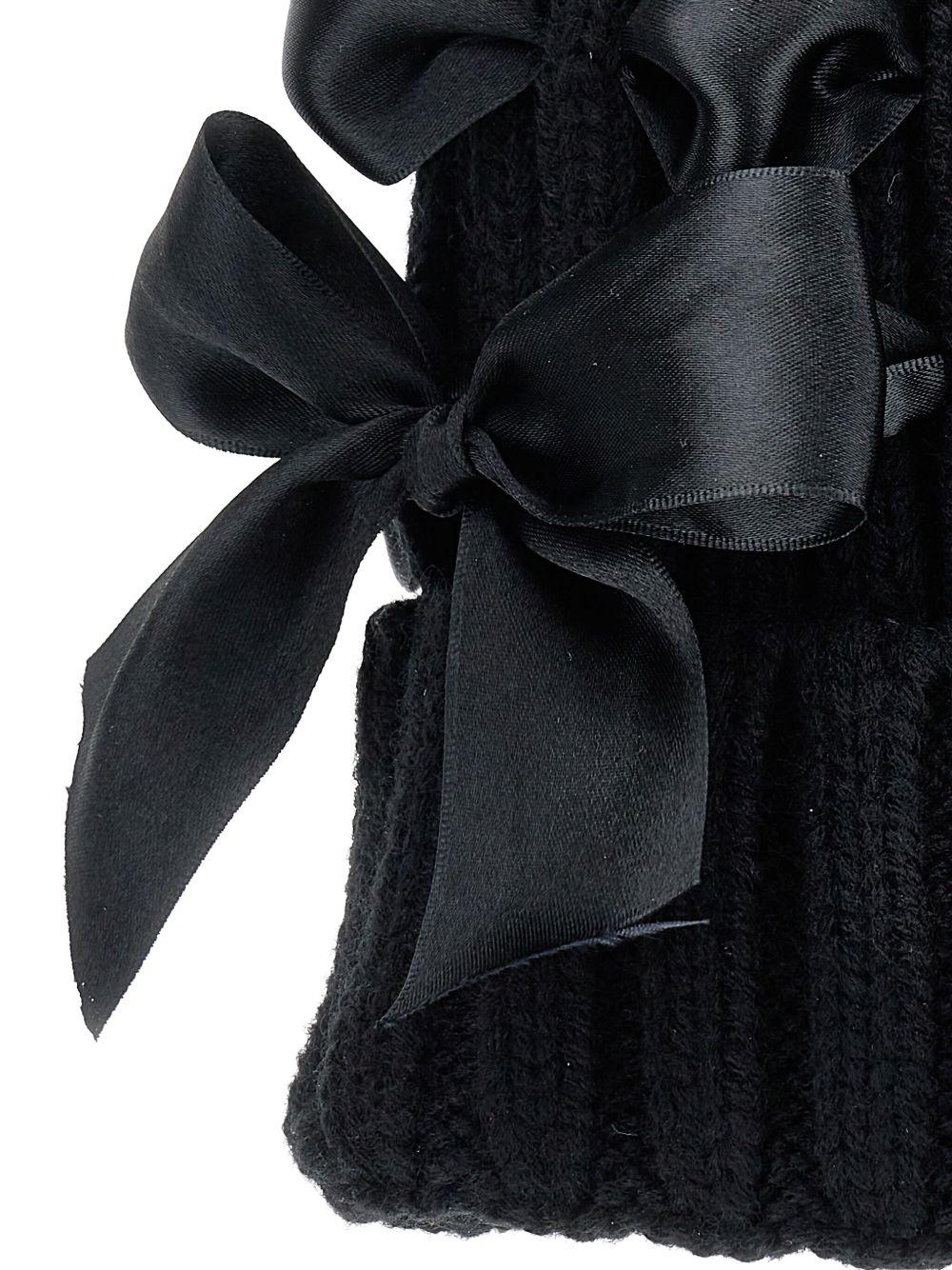 Cappello per bambina Monnalisa nero con pompon - Rubino Kids