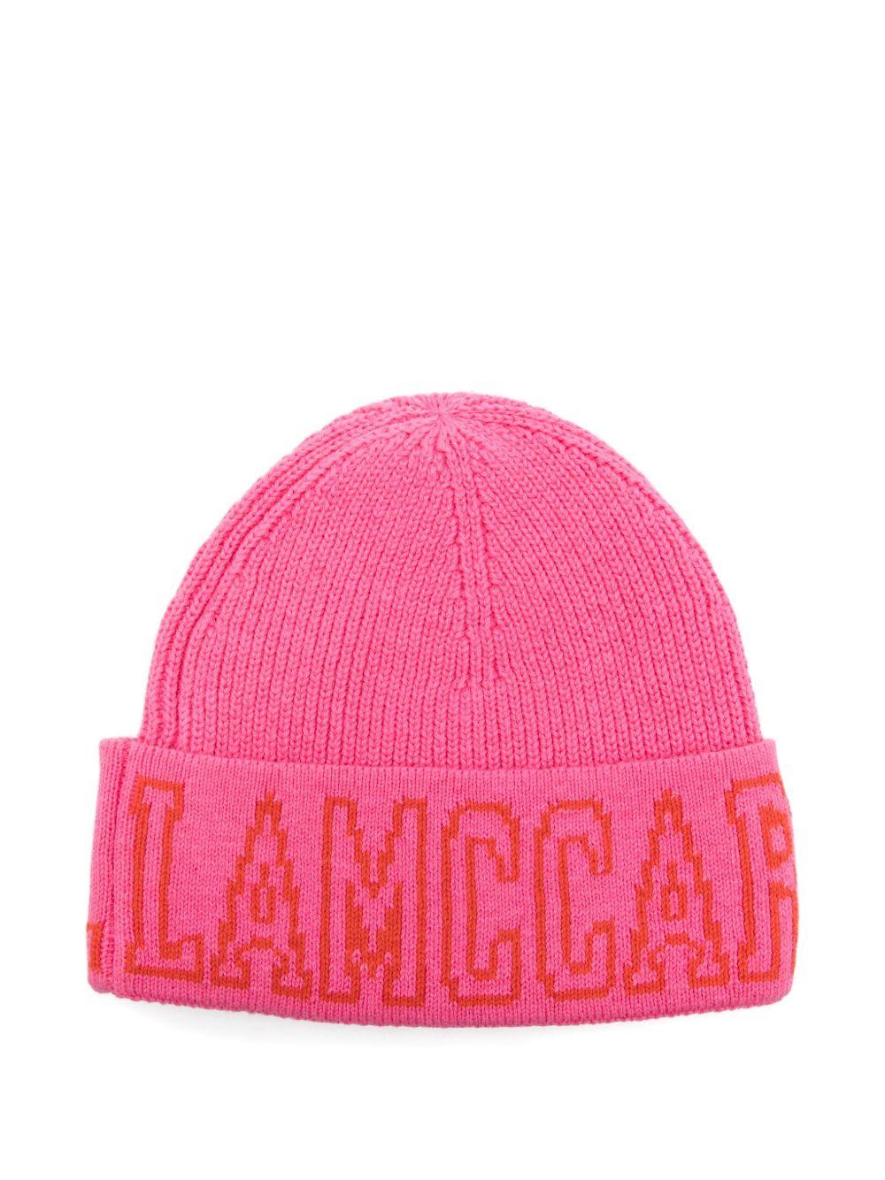 Cappello per bambina Stella McCartney Kids rosa con logo e lavorazione a coste - Rubino Kids