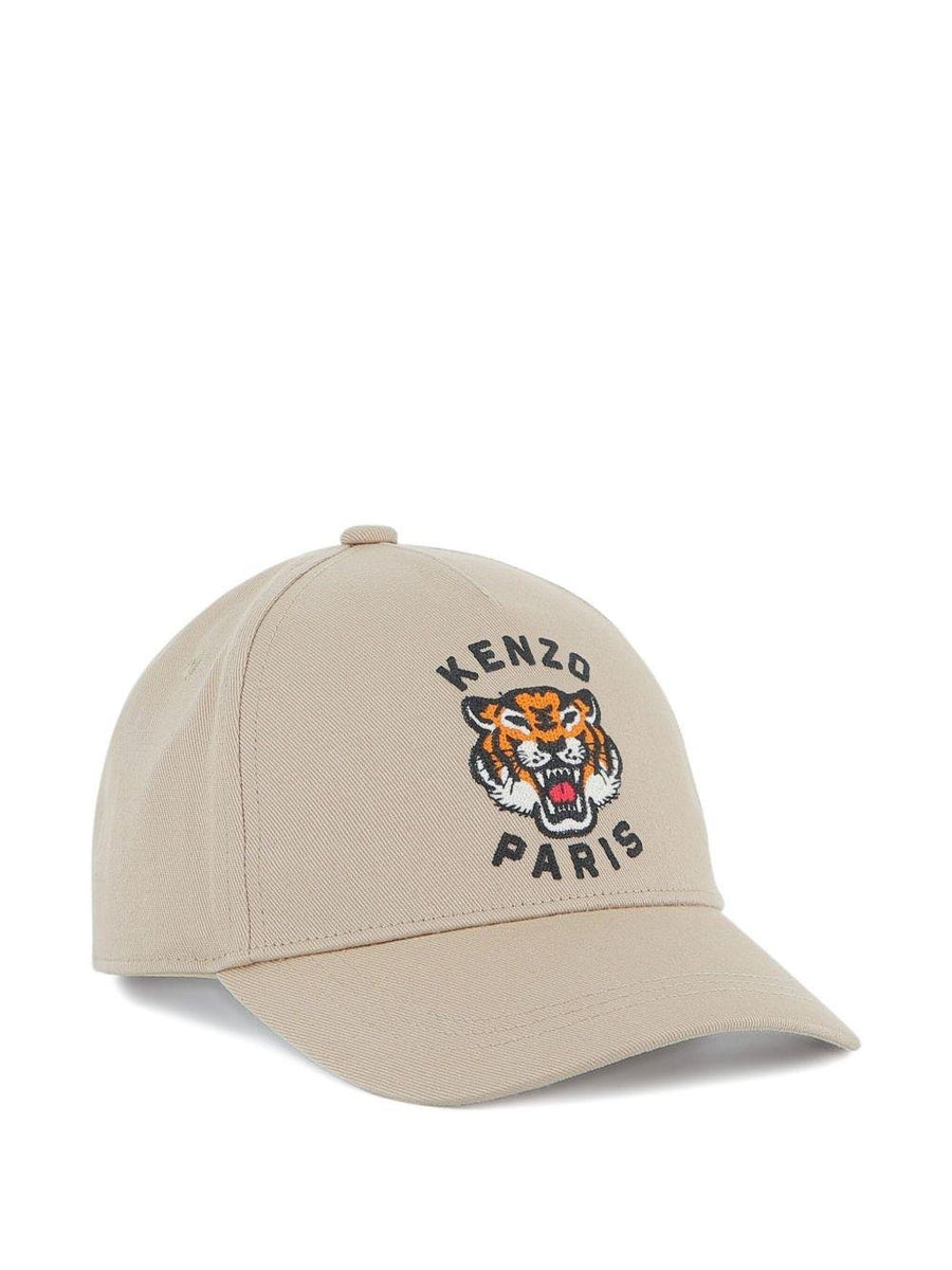 Cappello per bambini Kenzo Kids beige con ricamo Tiger KENZO KIDS