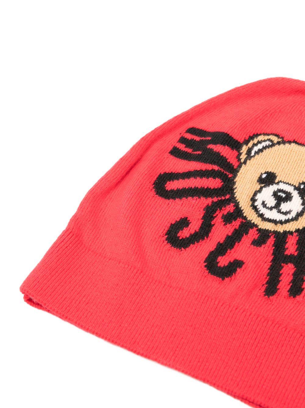 Cappello per bambini Moschino Kids rosso con logo ricamato - Rubino Kids