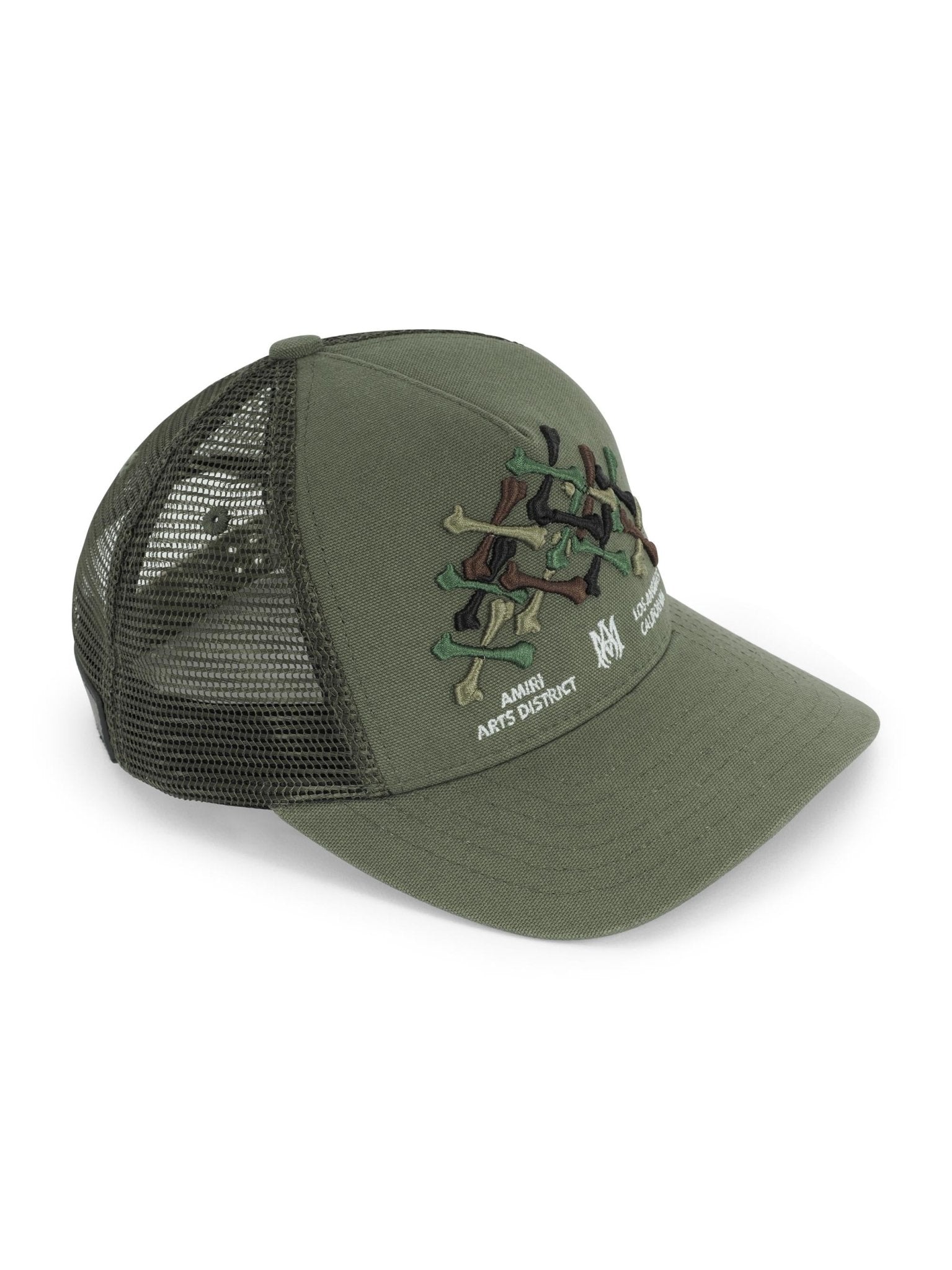 Cappello per bambino Amiri Kids verde con ossa ricamate sul davanti - Rubino Kids