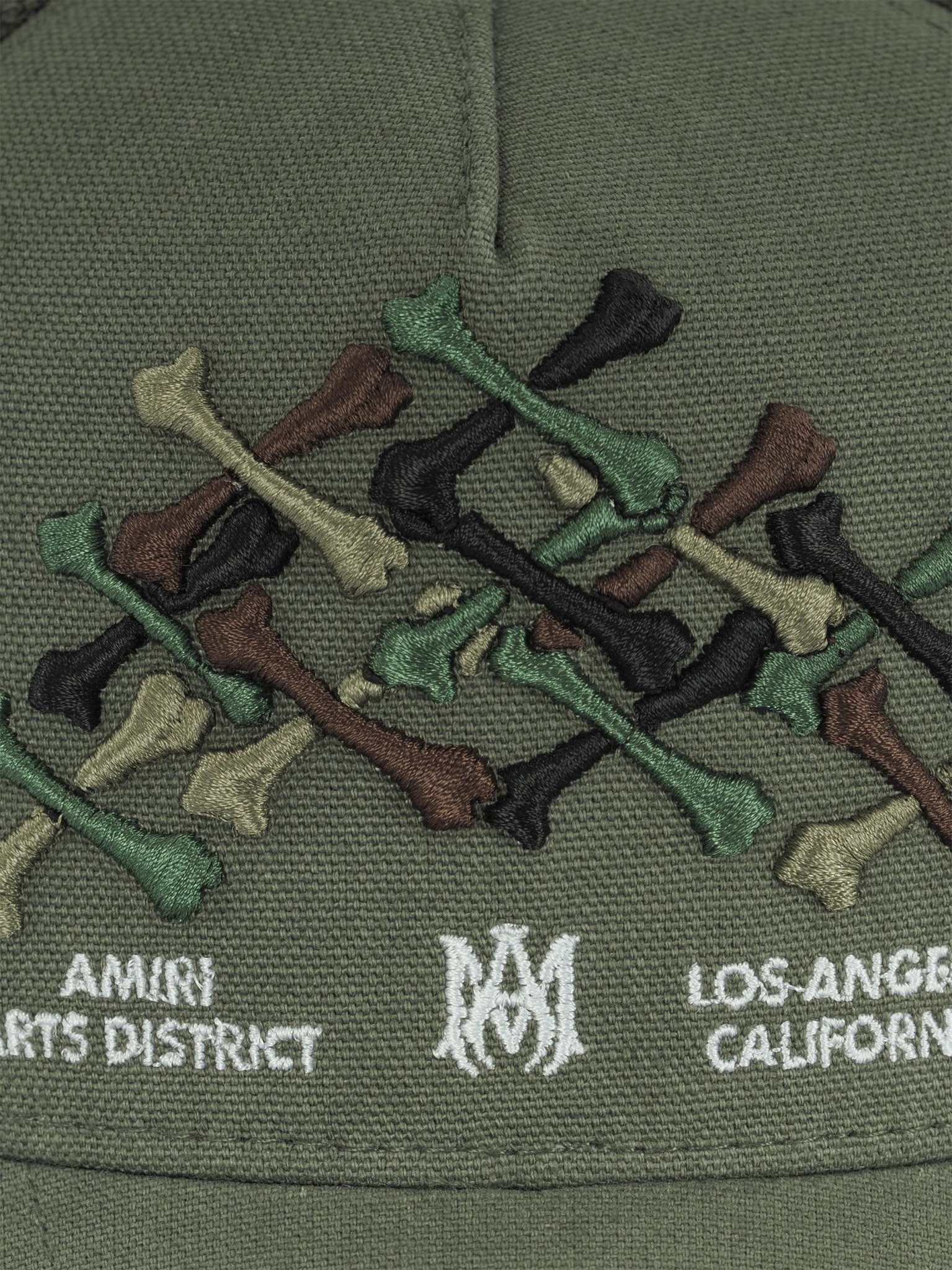 Cappello per bambino Amiri Kids verde con ossa ricamate sul davanti - Rubino Kids