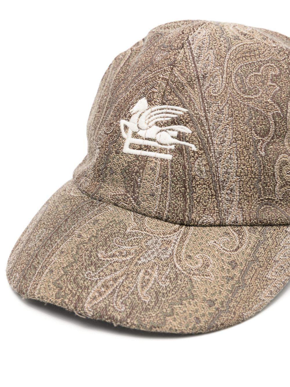 Cappello per bambino Etro Kids marrone con stampa Paisley all - over - Rubino Kids