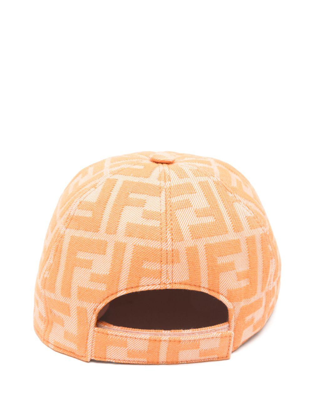 Cappello per bambino Fendi Kids arancione con logo all - over - Rubino Kids