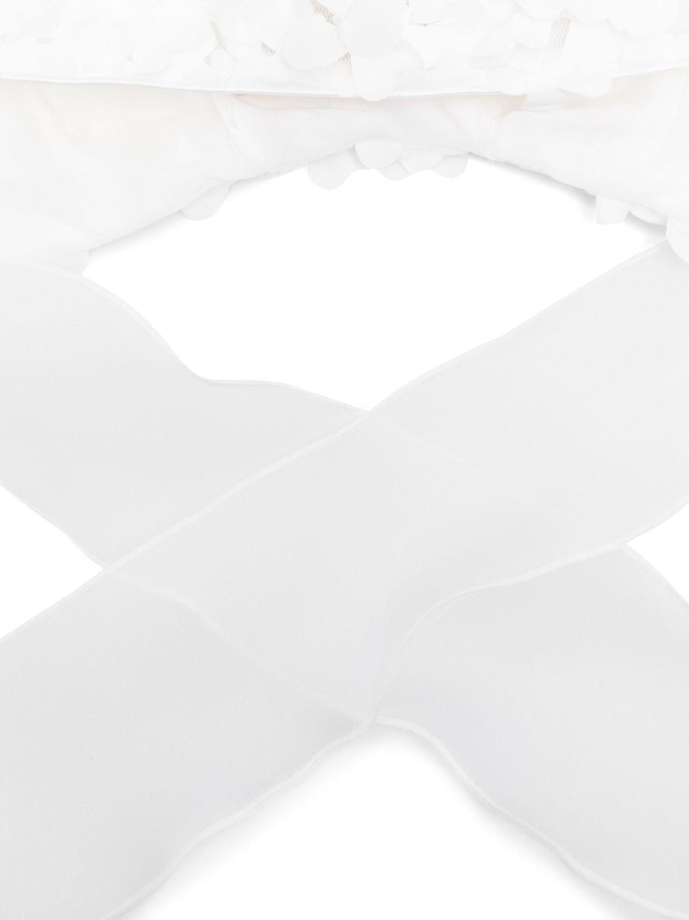 Cappello per neonata La Stupenderia bianco con decorazione con rose - Rubino Kids