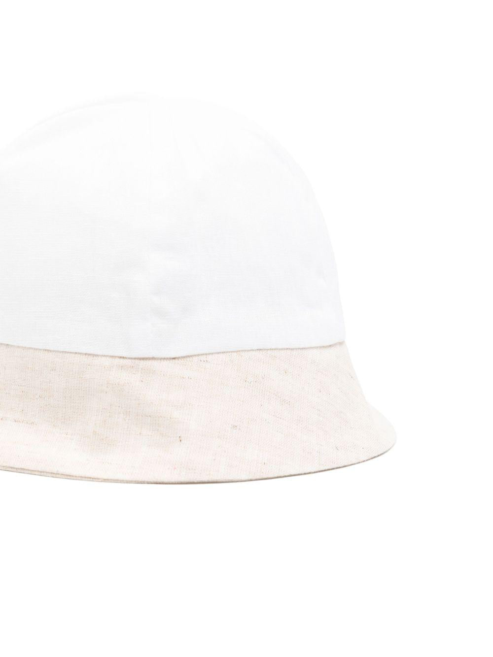 Cappello per neonata La Stupenderia bianco con orlo a contrasto e corona rotonda - Rubino Kids