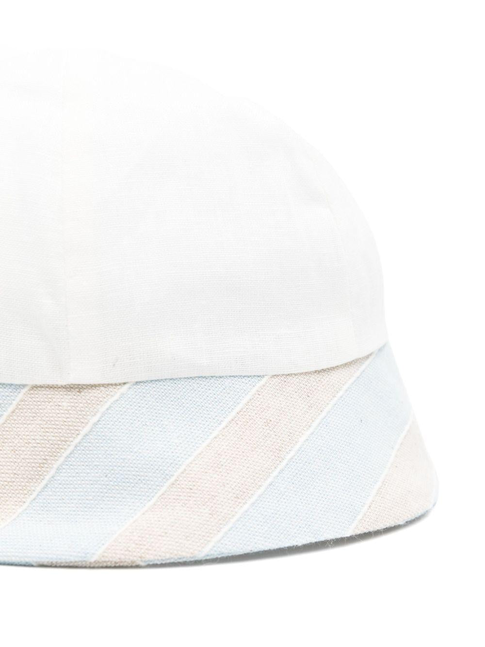 Cappello per neonata La Stupenderia bianco con orlo a contrasto e corona rotonda - Rubino Kids