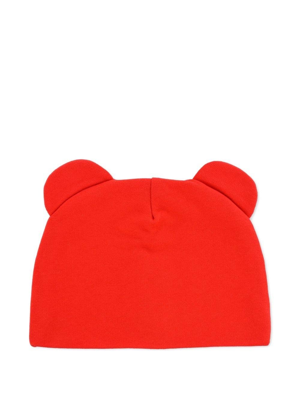 Cappello per neonati Moschino Kids rosso con applicazione orecchie - Rubino Kids