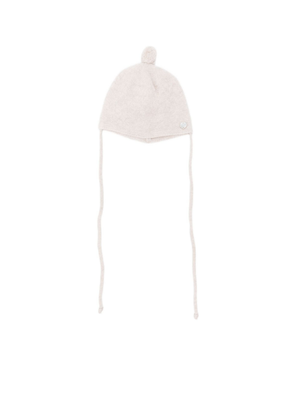 Cappello per neonati Paz Rodríguez beige con dettaglio pompom - Rubino Kids