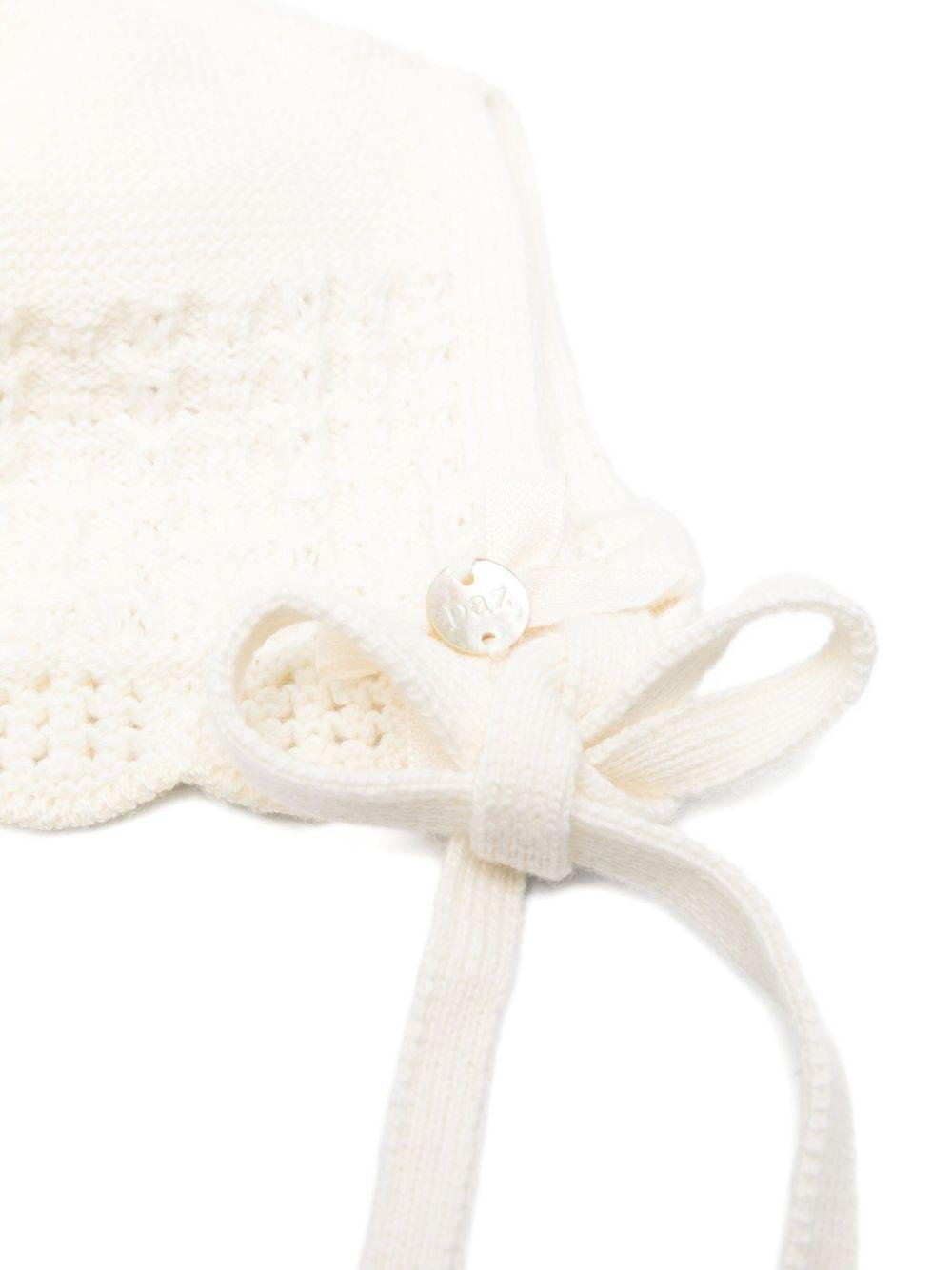 Cappello per neonati Paz Rodríguez bianco con bordo smerlato - Rubino Kids