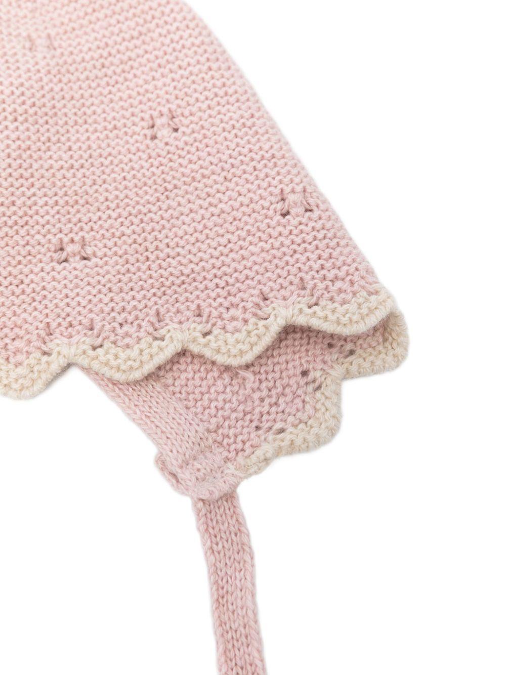 Cappello per neonati Paz Rodríguez rosa con bordo smerlato - Rubino Kids