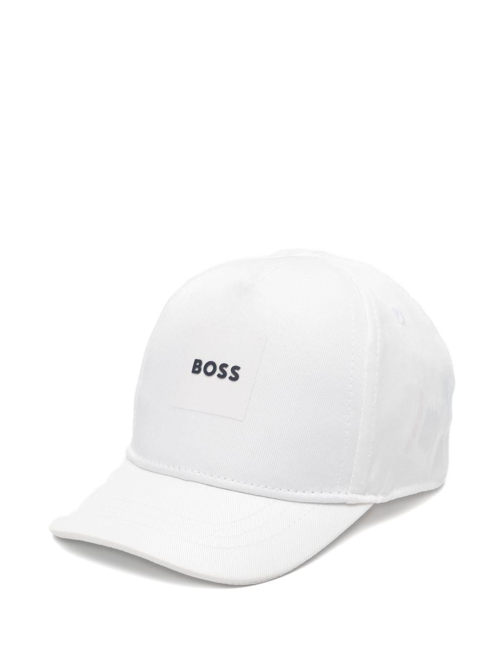 Cappello per neonato Boss Kids bianco con logo sul davanti - Rubino Kids