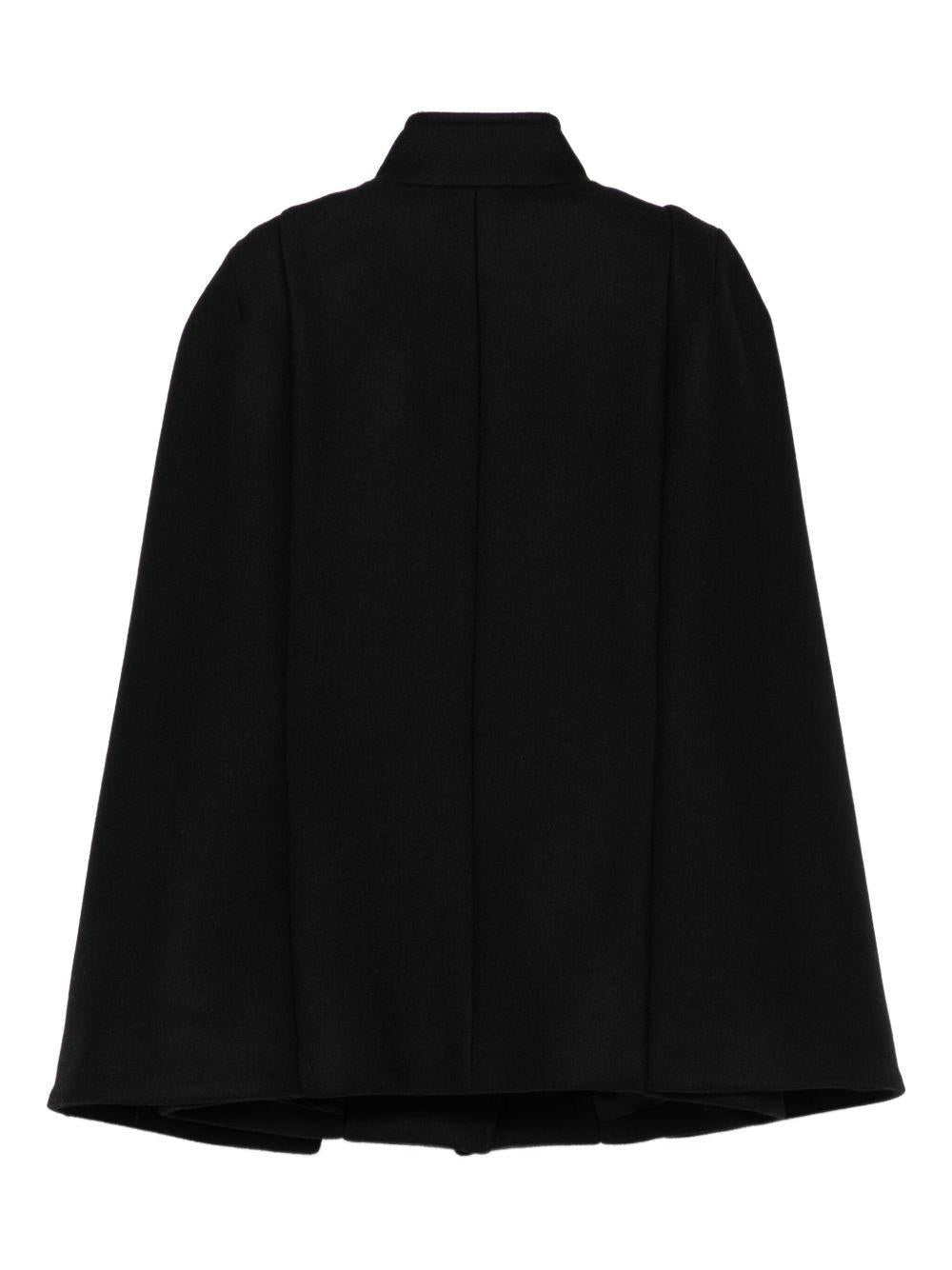 Cappotto a mantella per bambina Balmain Kids nera con collo alto - Rubino Kids