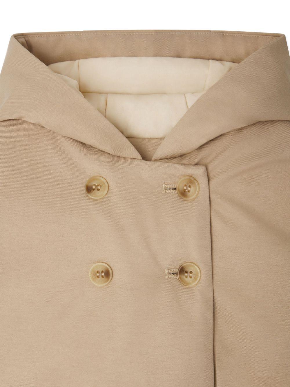 Cappotto doppiopetto per neonato Bonpoint Misha beige con cappuccio - Rubino Kids