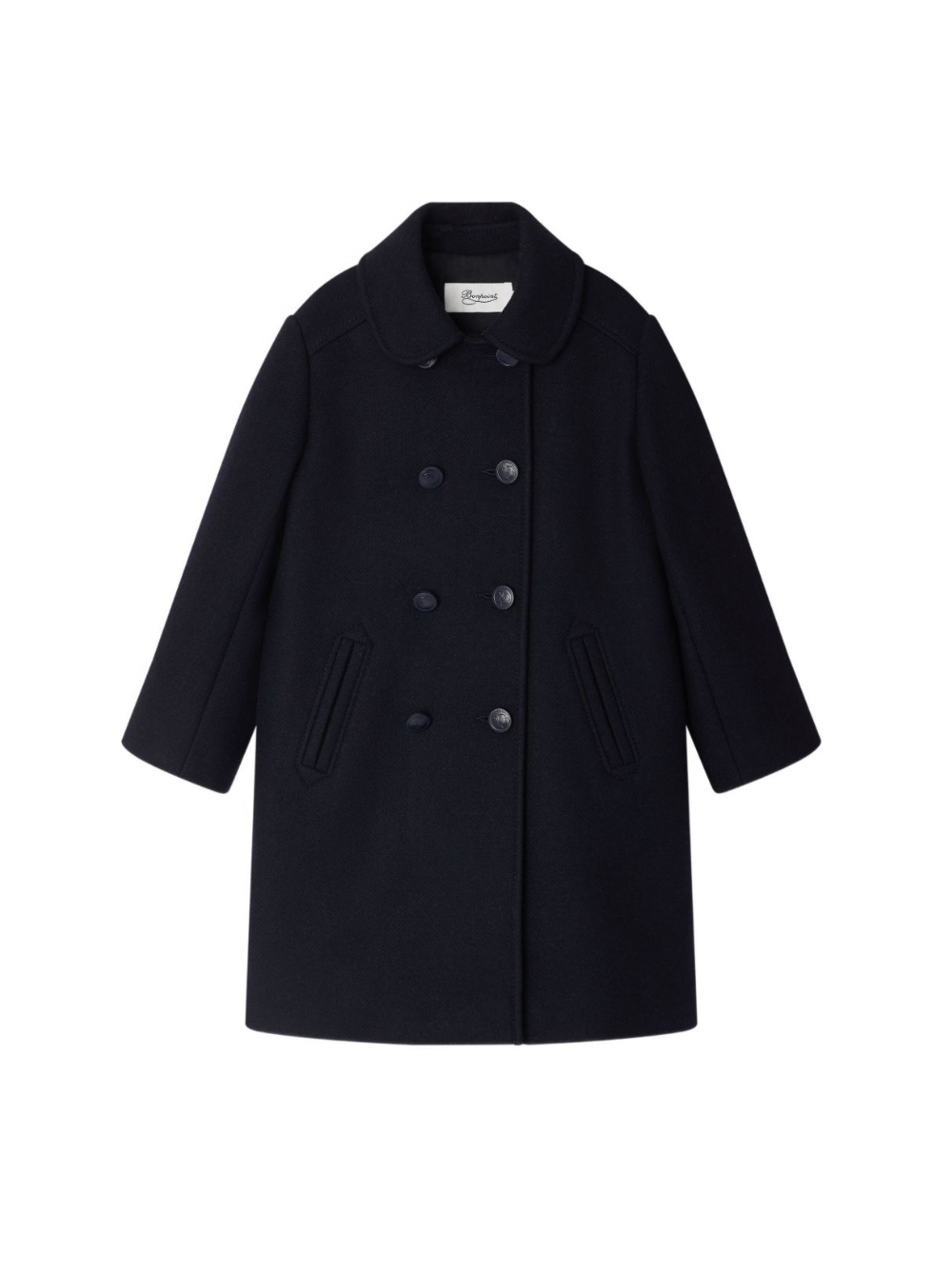 Cappotto per bambina Bonpoint blu con design doppiopetto - Rubino Kids