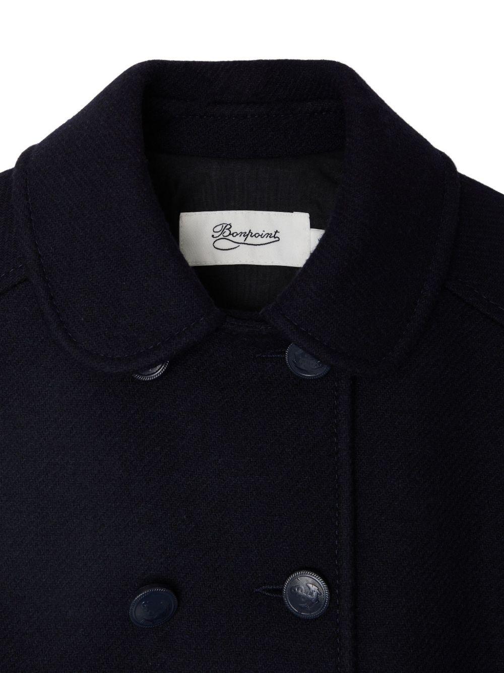 Cappotto per bambina Bonpoint blu con design doppiopetto - Rubino Kids