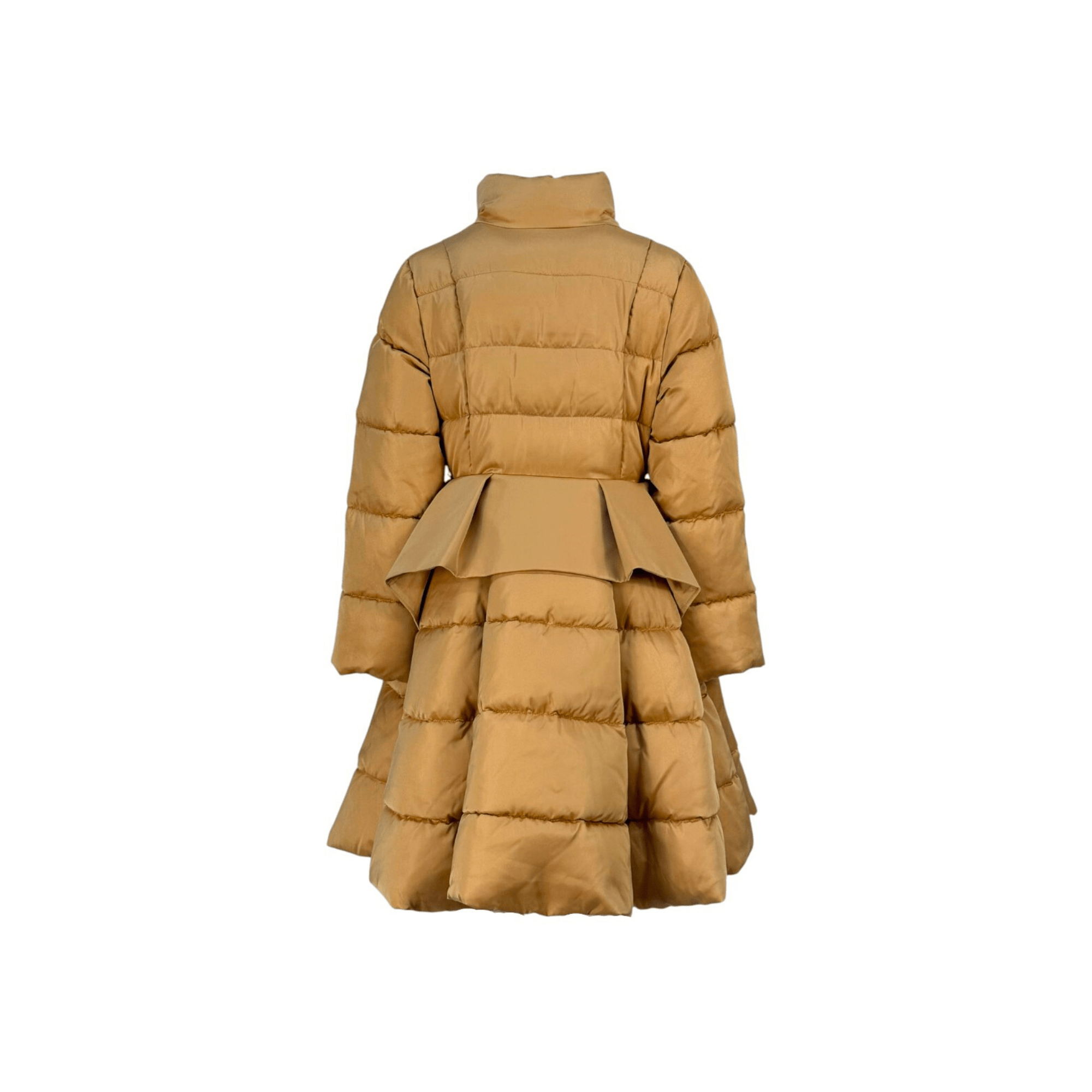 Cappotto per bambina Elisabetta Franchi La Mia Bambina beige con collo alto imbottito - Rubino Kids