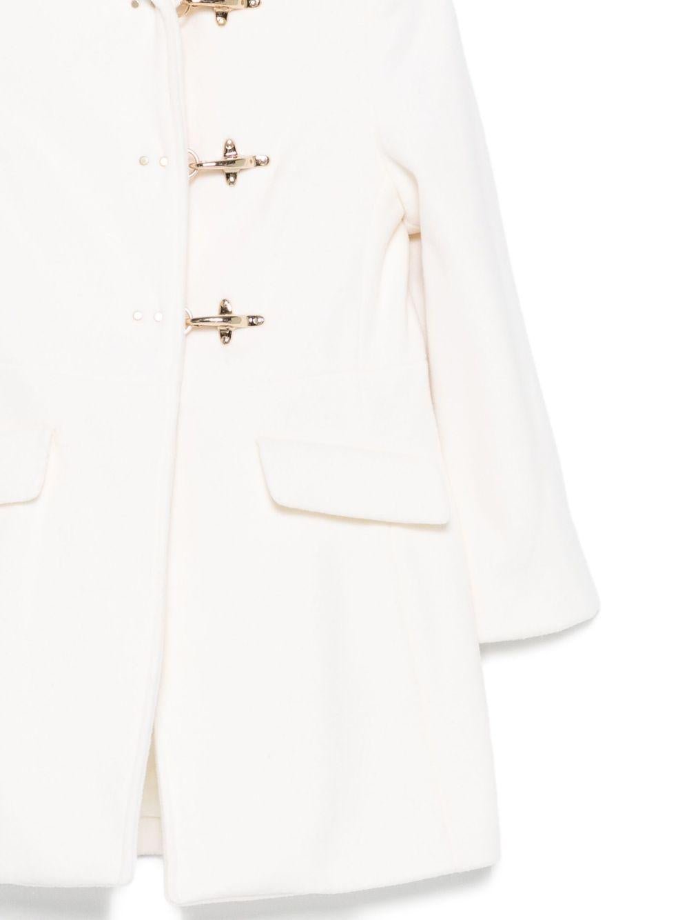 Cappotto per bambina Fay Kids bianco con chiusura con alamari - Rubino Kids