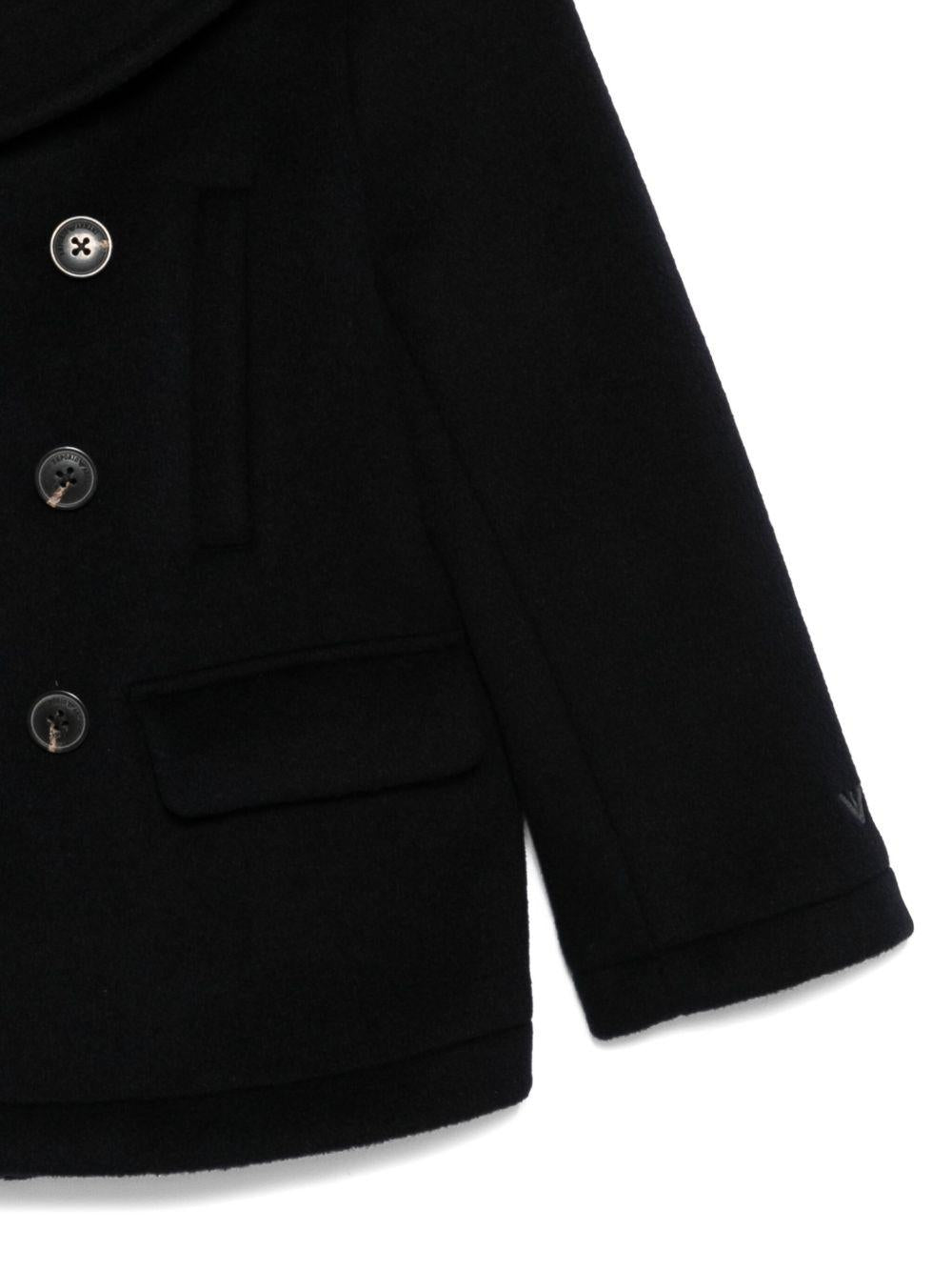 Cappotto per bambino Emporio Armani Kids blu navy con chiusura a doppiopetto - Rubino Kids