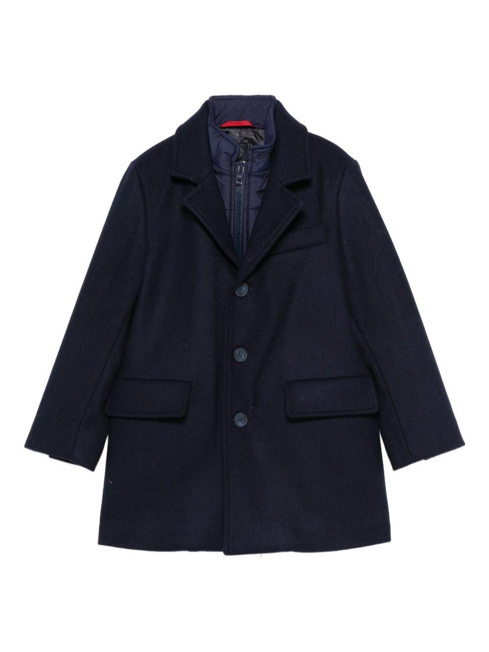 Cappotto per bambino Fay Kids blu con tasche frontali con patta - Rubino Kids