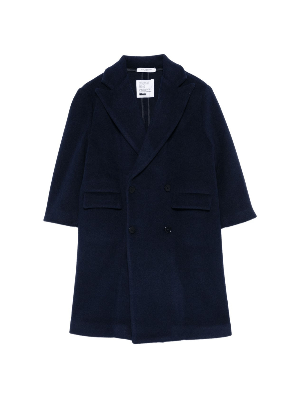 Cappotto per bambino Paolo Pecora Kids blu con design doppiopetto - Rubino Kids