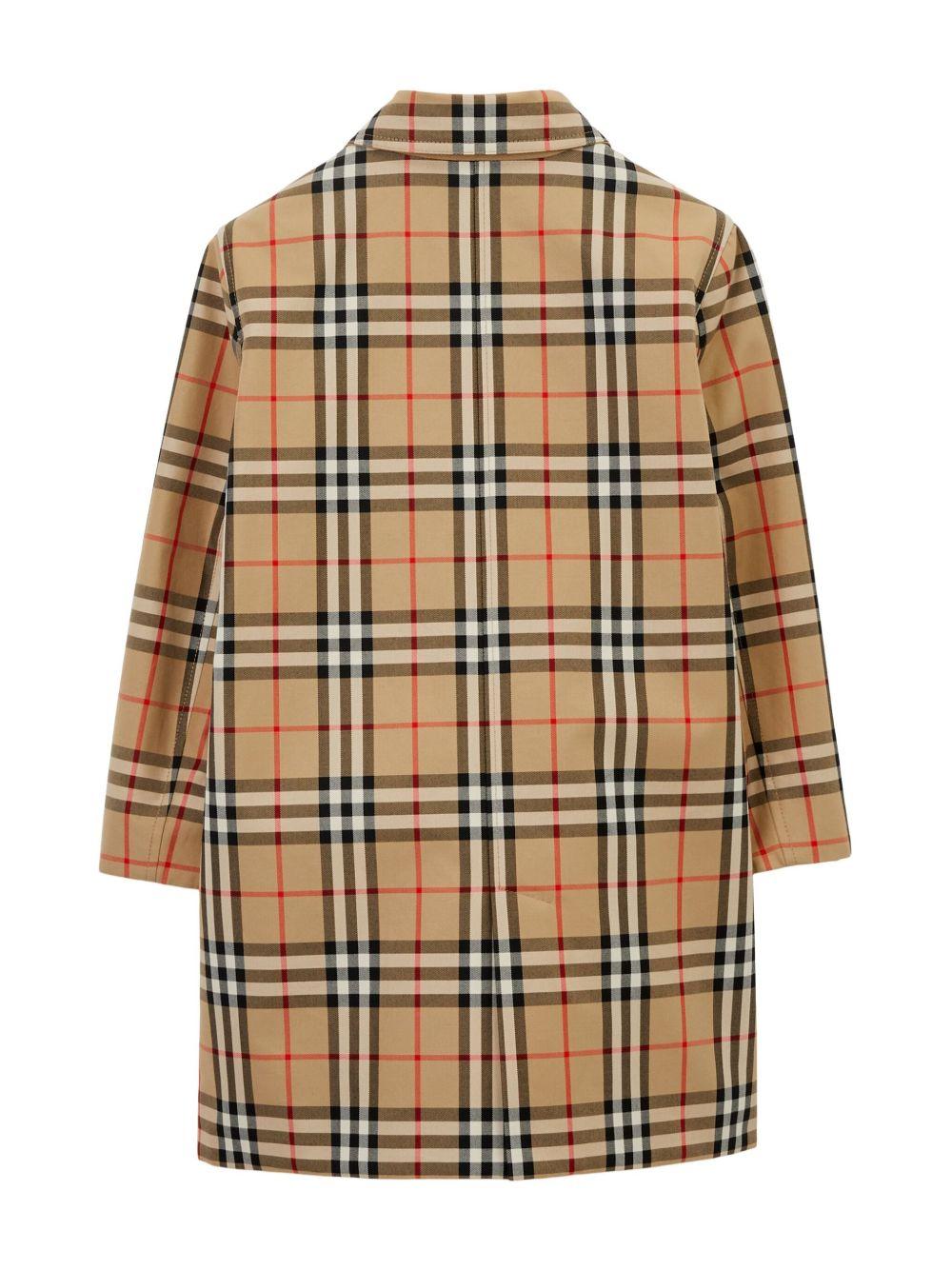 Cappotto reversibile Burberry Kids beige con fantasia a quadri Vintage Check - Rubino Kids